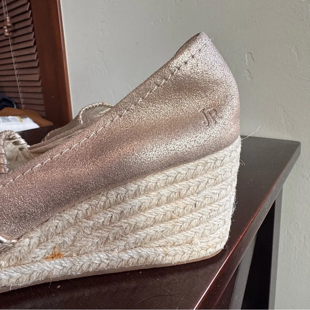 Jack Rogers Gold Palmer Espadrille Wedge Sandals